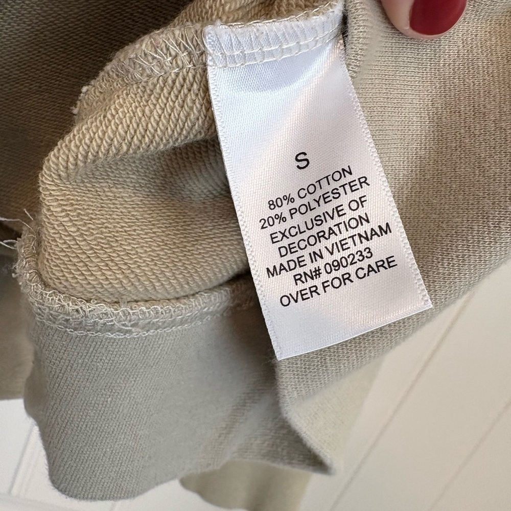 FOG fear of god Essentials crew neck sweatshirt khaki olive color size small - Picture 5 of 7